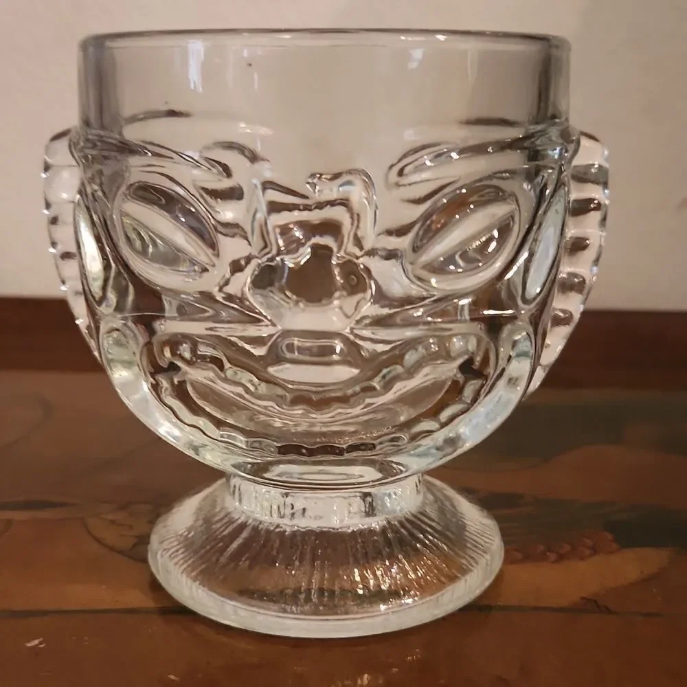 Tiki 2 Sided Happy Sad Face Glass 12 oz.